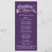 Élégants Programmes De Cérémonie De Mariage Violet (Dos)