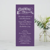 Élégants Programmes De Cérémonie De Mariage Violet (Debout devant)