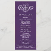 Élégants Programmes De Cérémonie De Mariage Violet (Dos)