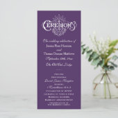 Élégants Programmes De Cérémonie De Mariage Violet (Debout devant)