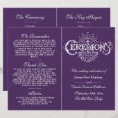 Élégants Programmes De Cérémonie De Mariage Violet (Devant / Derrière)