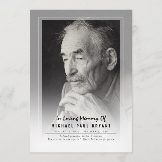 Élégants Programmes De Cérémonie Funéraire Avec Ph (Devant)