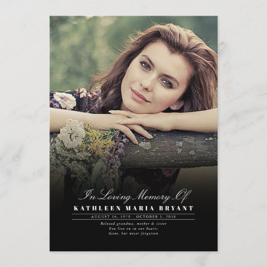 Élégants Programmes De Cérémonie Funéraire Avec Ph (Devant)