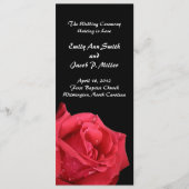 Élégants programmes de mariage Red Rose (Devant)