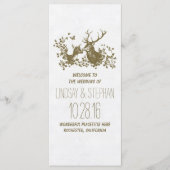 Élégants programmes de mariage rustique de cerfs (Devant)