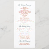 Élégants programmes de mariage sur la plage (Dos)