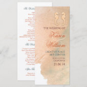 Élégants programmes de mariage sur la plage (Devant / Derrière)