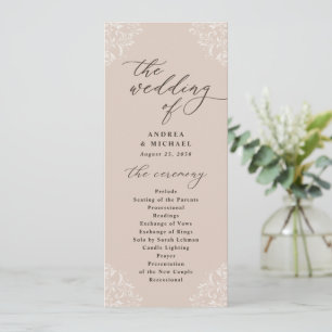 Élégants programmes de mariage vintage Champagne T