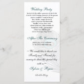 Élégants programmes de paon blanc et turquoise (Dos)