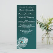 Élégants programmes de paon blanc et turquoise (Debout devant)