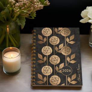 Elégants Roses Art déco d'or sur Arrière - plan no