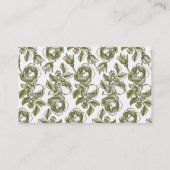 Élégants Roses blancs et or Cartes de visite flora (Dos)