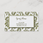 Élégants Roses blancs et or Cartes de visite flora (Devant)