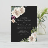 Élégants Roses ivoiriens sur Faire-part de mariage (Debout devant)