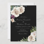 Élégants Roses ivoiriens sur Faire-part de mariage (Devant)