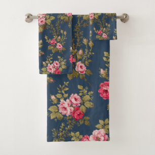 Élégants Roses Vintages sur Arrière - plan bleu
