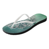 Élégants tongs de mandala en argent (Incliné)