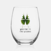 Élégants verres à vin de mariage avec papillon (Recto)