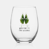 Élégants verres à vin de mariage avec papillon (Verso)