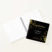ElegantScript Retirement Party Gold Confetti Guest Notitieboek (Binnen)