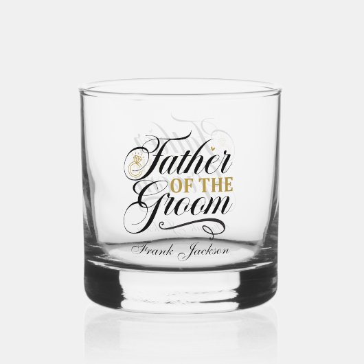 Elegany Vader van de bruidegom naam toevoegen Brui Whisky Glas (Voorkant)