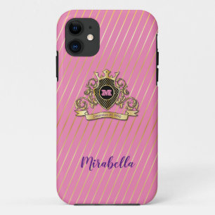 Elegenat Gold Monagram Fashioned iPhone 11 Hoesje