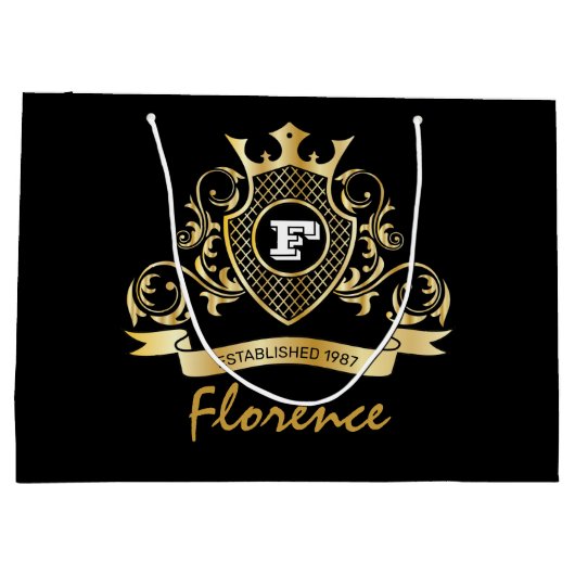 Elegenat Monagram Fashioned Gift Bag Groot Cadeauzakje (Achterkant)