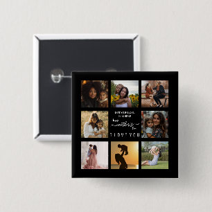 Elegent eerste moederdag vierkante button 5,1 cm