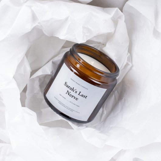 Elegent Last Nerve Candle Label Square Sticker