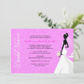 Elegent Silhouette Bridal Shower Invitation Kaart (Staand voorkant)