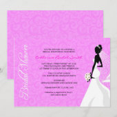 Elegent Silhouette Bridal Shower Invitation Kaart (Voorkant / Achterkant)