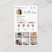 Elegent Social Media Instagram Interieurontwerper Visitekaartje (Voorkant)