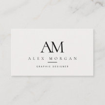 Elegent wit monogram minimalist professionele kaar