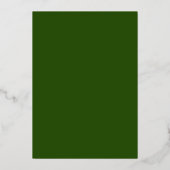 Elegrant Groene Bruiloft Folie Uitnodiging (Achterkant)