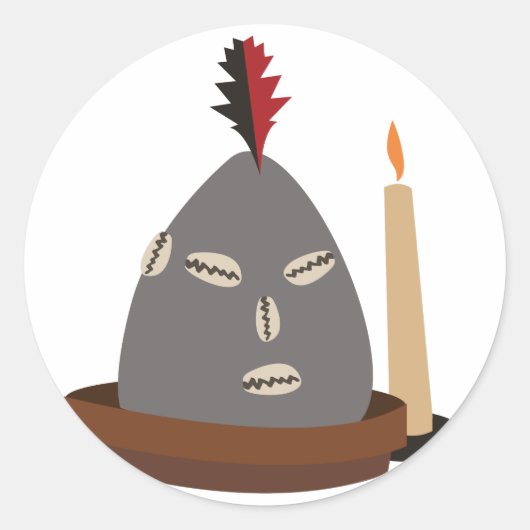 Elegua Statue Ronde Sticker (Voorkant)