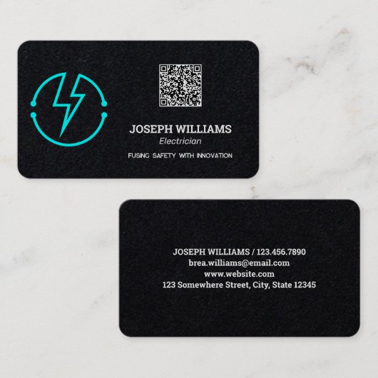 Elektricien Aangepaste QR Visitekaartje (Voorkant / Achterkant)
