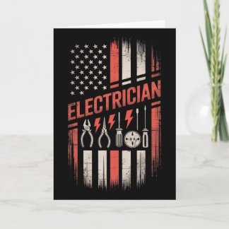 Elektricien Amerikaanse Vlag Trots 4 juli Onafhank Kaart