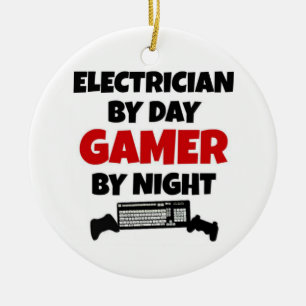 Elektricien bij Day Gamer by Night Keramisch Ornament