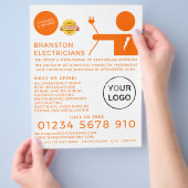 Elektricien, elektricien reclame flyer (Hand)