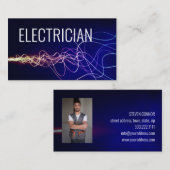 Elektricien Elektrische Macht Blauwe Gradiënt Visitekaartje (Voorkant / Achterkant)