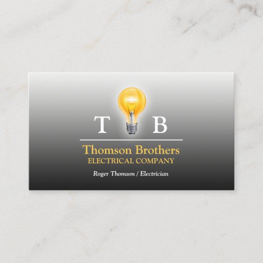 Elektricien gloeilamp Visitekaartje (Voorkant)