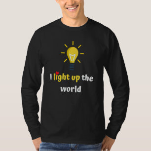 Elektricien hoogspanningsmonteur gloeilamp t-shirt