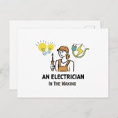 Elektricien in de maak briefkaart (Voorkant / Achterkant)