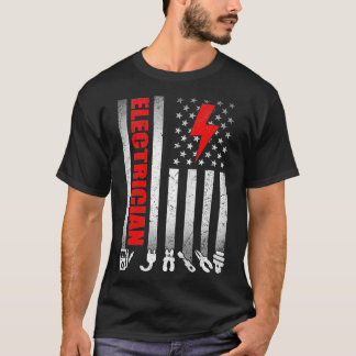 Elektricien ingenieur VS Amerikaanse vlag vaders d T-shirt