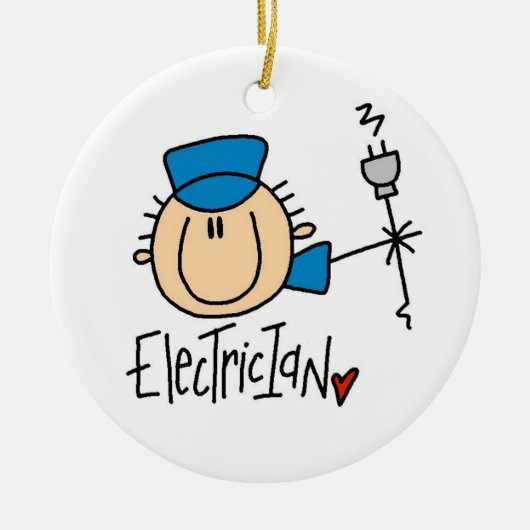 elektricien keramisch ornament (Voorkant)
