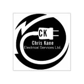 Elektricien logo ontwerp 	rubberstempel (Afrduk)