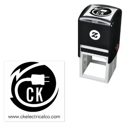 Elektricien logo ontwerp  zelfinktende stempel (In situ)