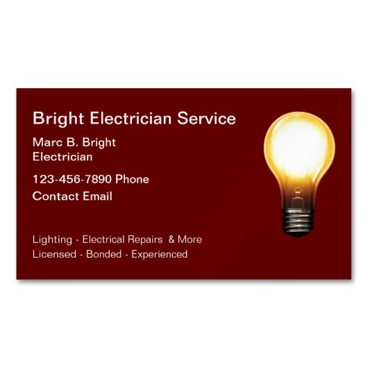 Elektricien Moderne Magnetische Visitekaartjes Magnetisch Visitekaartje (Voorkant)