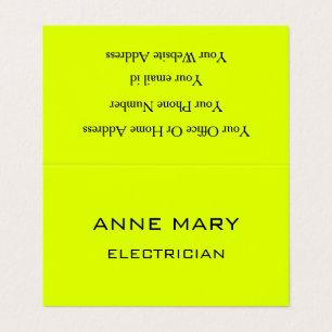 Elektricien Neon Geel Elektriciteit Modern Trendy Visitekaartjes
