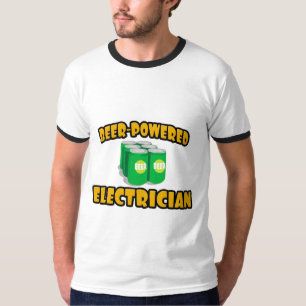 elektricien op bier t-shirt